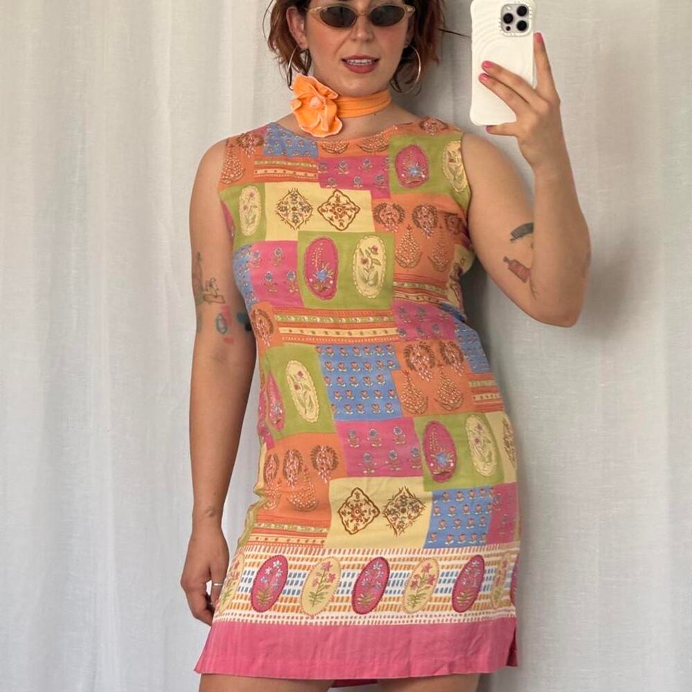 ✦ vintage patchwork mod mini dress ♡ - Picture 2 of 6